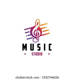 music logo icon vector isolated