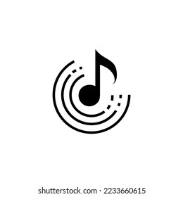 music logo icon vector isolated on white background