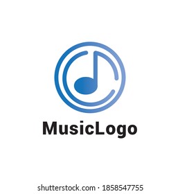 Plantilla vectorial de icono del logotipo de música.