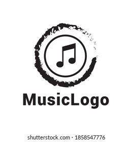 Plantilla vectorial de icono del logotipo de música.