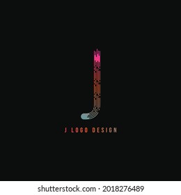 Music Logo, letter J music note logo design, abstract musical sound logo template. Monogram architecture gradient neon initial.
