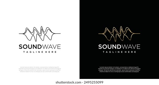 Music logo with line art style and modern concept ,Abstract gradient equalizer logo template, sound wave icon element, technology symbol logo concept, audio player music symbol.	