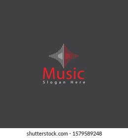 music logo with a line shape like a frequency shaped like a star makes this design unique, modern.