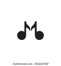 Music logo M letter design template