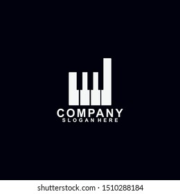 Music logo modern design template, isolated in black colour. vector illustration