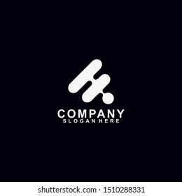 Music logo modern design template, isolated in black colour. vector illustration