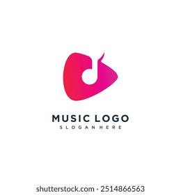 Music logo with moon creative element design concept idea