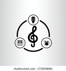 Music Logo. Musical Note Logo Creative Concept.