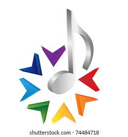 Music logo - note is flower