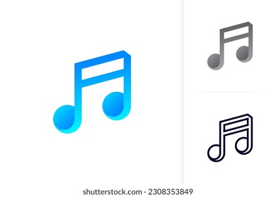 Music logo. Music note icon vector. Tone. Modern Minimalist Logo Design. app icon