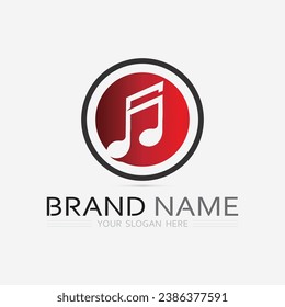 Diseño de ilustración de iconos con logotipo de música y nota