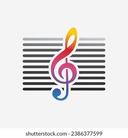 Music logo and note Icon Vector illustration design