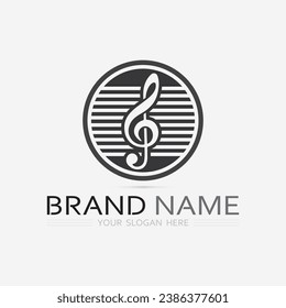 Music logo and note Icon Vector illustration design
