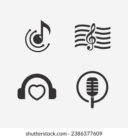 Musiklogo und Noten - Vektorgrafik-Design