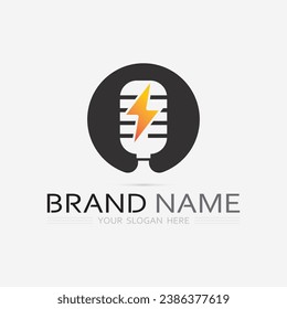 Music logo and note Icon Vector illustration design