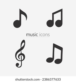 Music logo and note Icon Vector illustration design