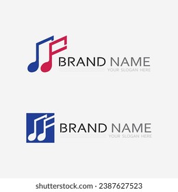 Music logo and note Icon Vector illustration design