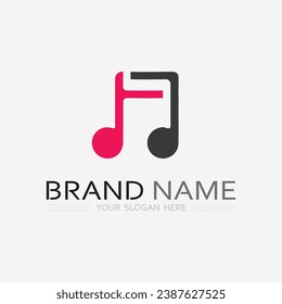 Music logo and note Icon Vector illustration design