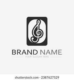 Music logo and note Icon Vector illustration design