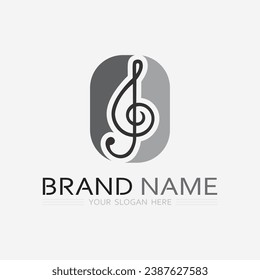 Music logo and note Icon Vector illustration design