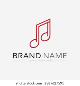 Diseño de ilustración de iconos con logotipo de música y nota