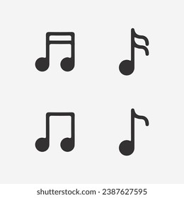 Diseño de ilustración de iconos con logotipo de música y nota