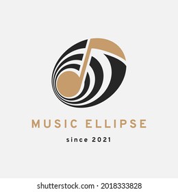 Logo musical con el símbolo de nota. Icono abstracto, elemento de diseño de círculo. Ilustración del vector, EPS 10