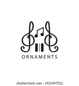 Music logo ornament vector illustration scales design