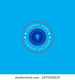 Music logo round design creative concept