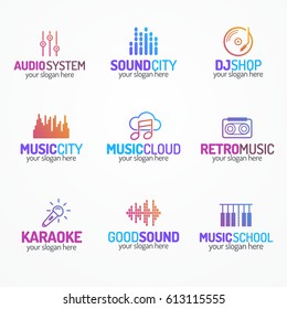 Music Logo Set Different Icons Modern Stock Vector (Royalty Free ...