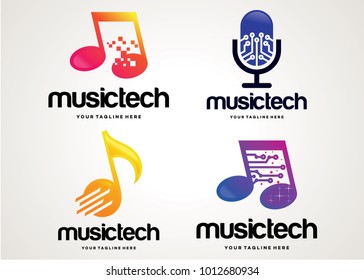 Music Logo Set Template Design Vector, Design Concept, Creative Symbol