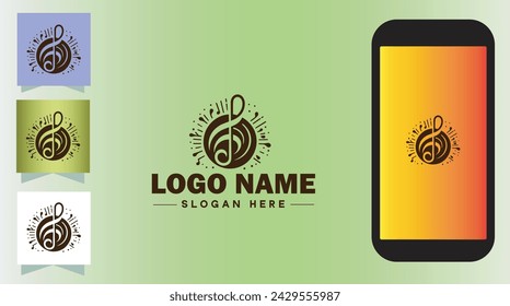 music logo song singer dj sound vector art icon graphic music logo template