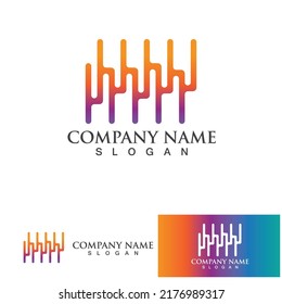 music logo sound wave equalizer  icon vector design illustration template