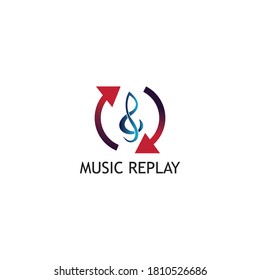 music logo start arrow sign illustration with color design vector