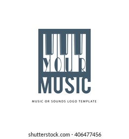 Music logo template. It can be used for online radio, music resource, website.