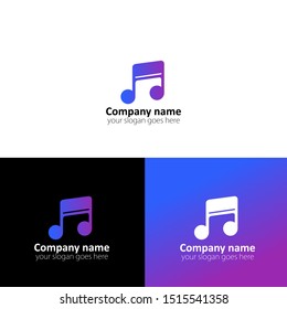 Music Logo Template Design Vector. Modern and black color background