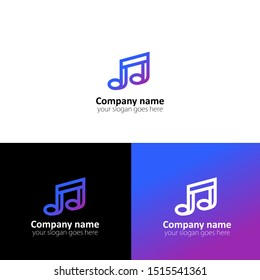 Music Logo Template Design Vector. Modern and black color background