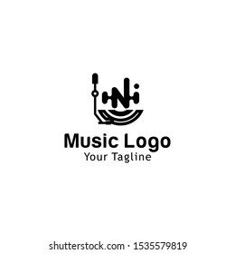 Music Logo Template Design Vector Illustration