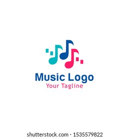 Music Logo Template Design Vector Illustration