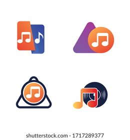 Music logo template design vector, icon illustration