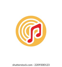 Design des Musik-Logos, Vektorsymbol