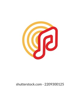 Design des Musik-Logos, Vektorsymbol