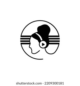 Music logo template design vector icon illustration
