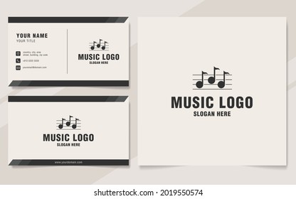 Music logo template on monogram style