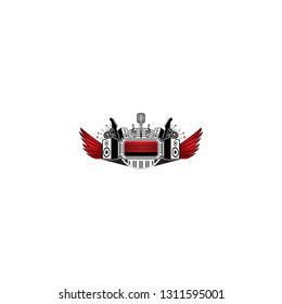 Music logo template on white background