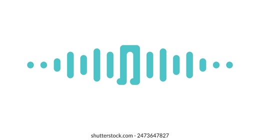 Music logo template with pulse, music player logo design. Premium Vector