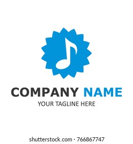 Music logo template simple design vector illustration