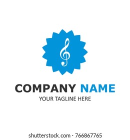 Music logo template simple design vector illustration