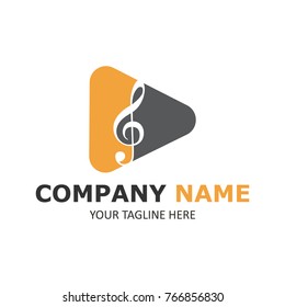 Music logo template texture simple vector emblem design illustration