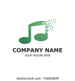 Music logo template texture simple vector emblem design illustration